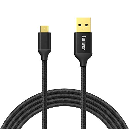 Junwer - Cable Micro USB de 1,8 m de Nailon Trenzado sin enredos con Conectores para Android, Samsung Galaxy S7, HTC, Nokia, Sony y más