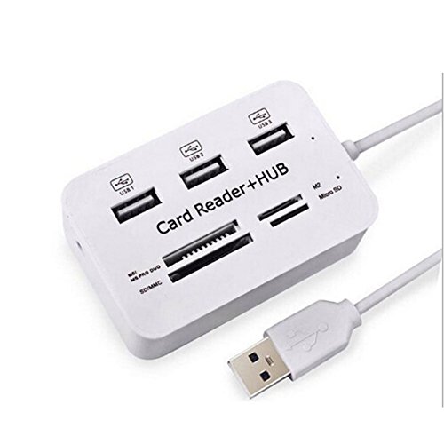 Scelet Combo USB de 3 Puertos de Alta Velocidad Multi USB Splitter Card Reader Hub