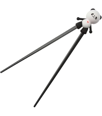 Kinder Essstäbchen Lernset 3 Paar - Mit Panda & Katzenpfoten Design - Übungsstäbchen Für Anfänger
