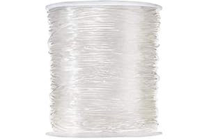 LIUJZZJ elastische Polyester-Fäden für Armbänder und zum Basteln 0,8 mm 100 m durchsichtig