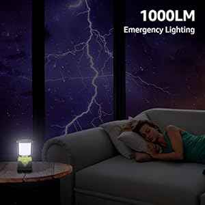 LE Lanterna da Campeggio LED 1000lumen Impermeabile, 4 Modalità di Illuminazione, Lampade da Campeggio per Emergenza Escursione Pesca Trekking ecc. - immagine 8
