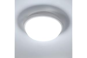 Aiskdan Plafonnier LED, 15W 1490lm Plafonnier Salle de Bain, IP54 étanche Luminaire Plafonnier, éclairage de Plafond Pour Bain, Balcon, Mini Plafonnier, Diamètre 16.4cm