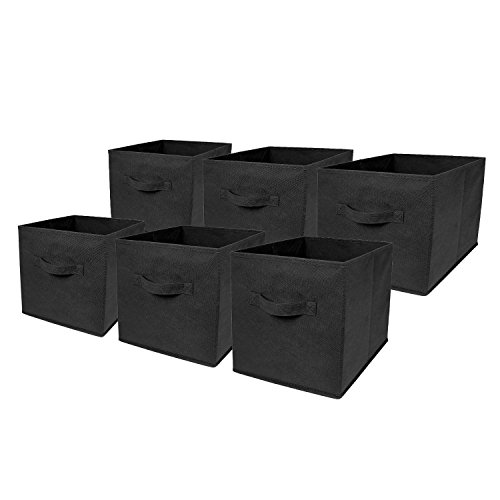 Zerone 6Pcs Fabric Foldable Storage Box Drawer Cubes Bins Collapsible Box 10.6 * 10.3 * 10.9"
