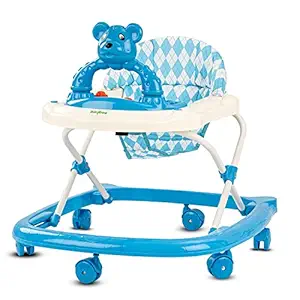 GoodLuck Baybee Round Baby Walker for Kids | Music & Light Function with 3 Position Height Adjustable and Stopper,Fun Toys & Activities for Babies/Childs 6 Months to 18 Months (Cyan Blue, Mickie)