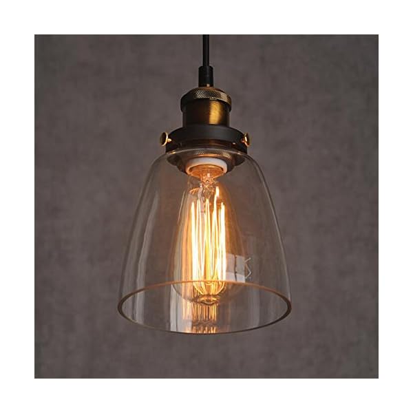 chendongdong Glass Shade Ceiling Chandelier Fitting Vintage Retro Pendant Lamp Light - Image 3