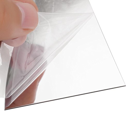 SOLEDI Spiegel Oberfläche Feder DIY Acryl 3D abnehmbar Wandgemälde Kunst Aufkleber Silber (120*30 cm) - 6