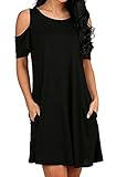 V-toto Vestidos de Mujer, Vestido de camiseta, Manga Corta O-Cuello Traje de Baño Para Mujer Verano Moda Vestido de Playa, Colores Lisos, Talla Grande