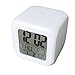 Produktbild Cadillaps 7 Farbwechsel LED Wecker Cube beleuchtetes LCD Wanduhr Nachtlicht mit Datum tempérqture