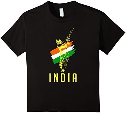 Kids Cricket Tshirt India 8 Black
