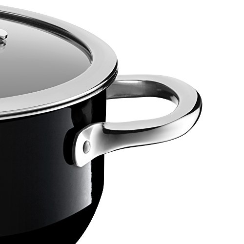Silit Topf-Set 4-teilig Fleischtopf Bratentopf Passion Black Schüttrand Made in Germany Hohlgriffe Glasdeckel Silargan Funktionskeramik induktionsgeeignet spülmaschinengeeignet - 3