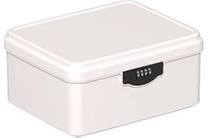 Aartner Abschließbare box, Plastic Box Abschließbar Kühlschrank Safe, Büroschrank Abschließbar für Lebensmittel, Medikamente und Technik/Handygefängnis (Weiß, M (26 x 21.6 x 12.6cm))