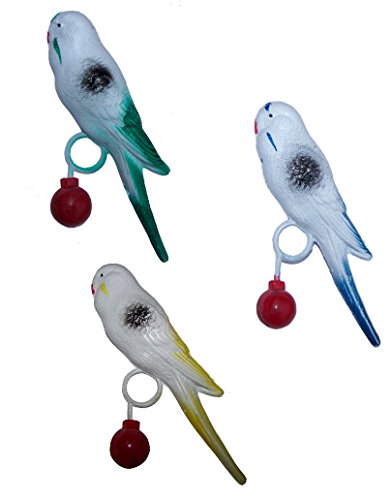 Preisvergleich Produktbild 3 stück Kunststoff Vogel Wellensittich 9,5cm