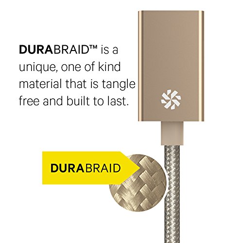 Kanex USB-C / Thunderbolt 3 auf USB 3.0 Adapter – gold [volle USB 3.0 Geschwindigkeit | USB-C männlich auf USB-A weiblich 21 Zentimeter langes Kabel] – KU3CAPV1-GD - 2