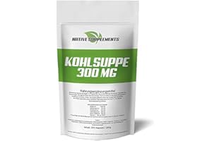 ‎NATIVE SUPPLEMENTS Kohlsuppen-Kapseln, 370 Stück, original Kohlsuppe Extrakt, 300mg pro Kapsel Hochdosiert, Extrem Hochwertige Premium Qualität mit Vitamin C & Petersilienpulver, ohne Aromen & Farbstoffe, GMO-frei