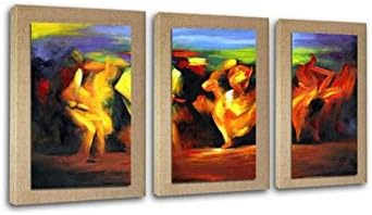 X&amp;L Painting Living Room Bedroom Modern Decorative Painting Canvas Painting Finished Painting Linen Abstract (3 collage 3-1) , 60x90x3p