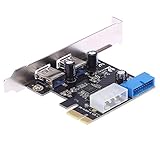 Einspurige (x 1) PCI Express 2.0 Spezifikation konform. ZWEI externe 5Gbps SuperSpeed USB 3.0-Ports. Ein 19-polige interne 5Gbps SuperSpeed USB 3.0-Anschluss.