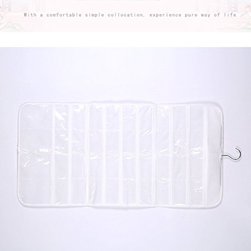 Generic Hängend 80 Taschen Schmuckaufbewahrung Schmuck Organizer – Weiß - 5
