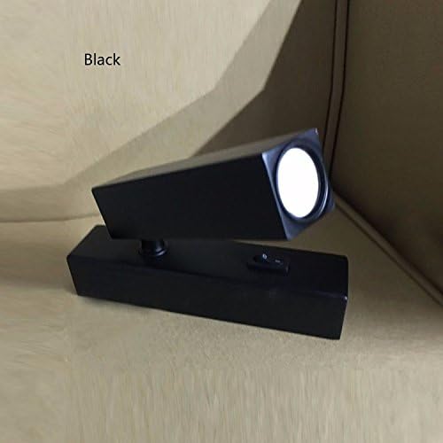 LONFENNE A Stapler Shape Flexible Fashion Simplicity Industrial Metal Base with Spotlight LED Wall Lamp, 3W LED Wall Scones for Light Night, Bedroom Reading, Kids Room with switch (Sand nickel), Black