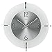 Produktbild Runde AMS. design Wanduhr modern 9285 Glasuhr Quarz Mineralglas Chrom Metallzifferblatt