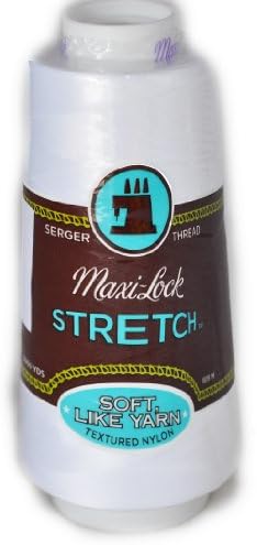 A&E Maxi Lock Stretch Textured Nylon White Serger Thread MWN-32109