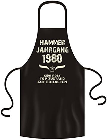 37th Birthday Gift:-: Hammer Vintage 1980:: Apron Cooking Apron Grill Apron:: Colour: black – -Gift For Him And Her Mummy, Daddy Grill Friends