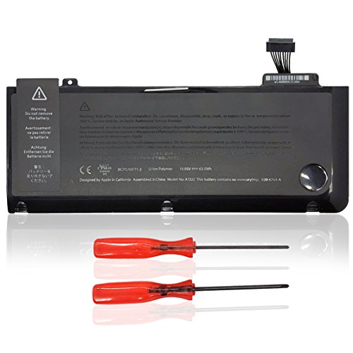 JQSPower Li-ion A1322 10.95V 63.5Wh Polymer Akku, Für Apple MacBook Pro 13.3" (Mid 2009 to Mid 2012) ; Für Apple MacBook Pro 13" Unibody A1278((Mid 2009 to Mid 2012)MC375D/A; Für Apple Macbook Pro 13" Mb991LL/A