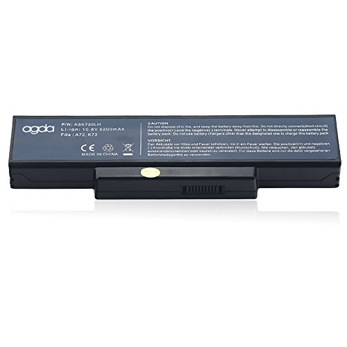 AGDA®Neu Externer Notebook Laptop Batterie Akku Kapazität für ASUS A32-K72 A32-N71 K72 K73E K73J K73S N73 X72D A72 X77 70-NX01B1000Z Li-ion 6-Zellen 10.8V 5200mAh