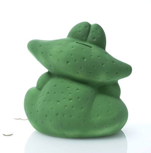 Albert – XXL großer nachdenklicher Frosch | Keramik Spardose – Handgearbeitet | B/L/H: 24x18x26cm | Sparbüchse, Sparschwein - 2