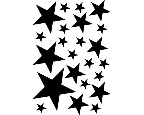 Wandtattoo Sterne Set ‚gefüllt‘ 14×2,5cm6x5cm2x7,5cm1x10cm mittelgrau - 3