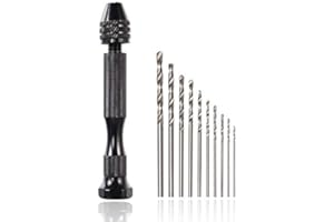 Bestgle Precision Pin Vise Hand Drill Set with 10 pcs Mini Micro Twist Drill Bits Woodworking Rotary Tools for DIY Model Resin Jewelry Walnut Amber Beeswax Olive Nut