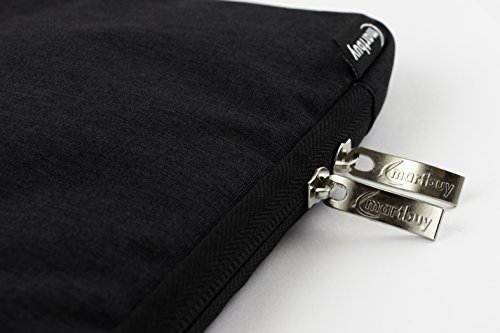 Emartbuy Universal 13 3 - 14 0 Inch Schwarz Premium Stoff Tragetasche Deckel mit Einziehbarer Griff und Rei  verschlusstasche Geeignet f  r Ausgew  hl