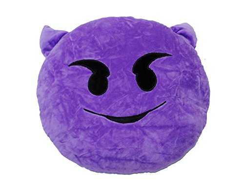 Emoticonworld Emoticon-Kissen, Motiv Teufel, 32 cm