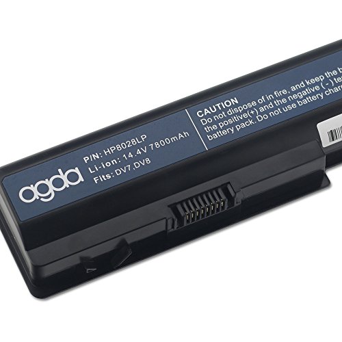 AGDA®Li-ion 12-Zellen 14.4V 7800mAh Neu Externer Notebook Laptop Batterie Akku Kapazität für HP Pavilion DV7 DV8 HSTNN-DB75 HSTNN-IB75 HSTNN-IB74 OB75 480385-001 - 3