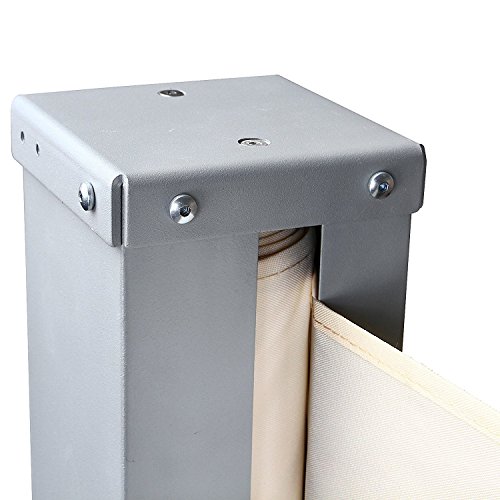 MCTECH® Seitenmarkise zertifiziert Sonnenschutz Sichtschutz Windschutz Terrasse Markise Polyester (1.6*3m, Beige) - 3