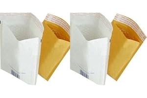 NORRUN Ingbertson - Sobres acolchados con burbujas, 200 unidades, tamaño A/1 (120 x 175 mm), color blanco