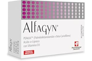 P PHARMASUISSE LABORATORIES Alfagyn® Integratore Alimentare ad Azione Antiossidante - a base di PEA650, Palmitoiletanolamide (PEA), Beta-cariofillene (da estratto di pepe nero), Acido alpha-lipoico e Vitamina D3-20 compresse