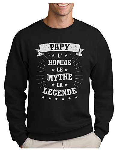Green Turtle T-Shirts Papy L' Homme Le Mythe La légende pour Super Papi Humour Sweatshirt Homme XX-Large Noir