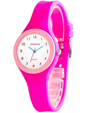 Schlichte analoge XONIX Armbanduhr für Damen Kinder Licht WR100m, A34J8F9/2