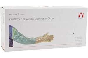 Krutex arm length soft green examination gloves 100