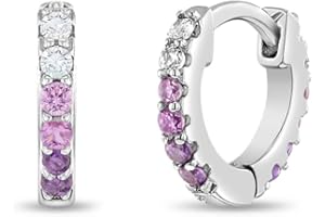 IN SEASON JEWELRY 925 Sterling Silver Small & Cute 7mm Cubic Zirconia Extra Small Huggie Hoop Earrings for Girls - Fashionable Pave CZ Earrings for Infants & Toddlers - Great Tiny Gift for Birthdays