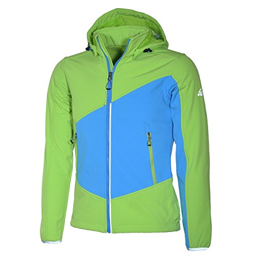 McKinley Kinder Softshelljacke Mococa Jacke Teddy Fleece Innen Green Lime/Blue Light, Gre:176