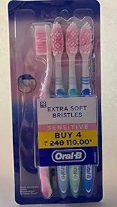 Oral B Soft Sensitive Whitening Toothbrush - 4 Pieces