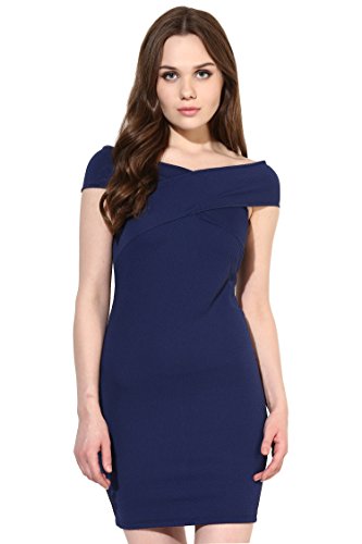 VeniVidiViciWomen's Synthetic Body con Dress (VVV66310_Navy Blue_Medium)