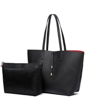 Miss Lulu Faschionable Tote Bag Shopper Schultertasche Umhängetasche PU-Leder Praktisch