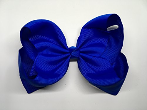 BFab 8 Inch Big Hair Bow with Clips Pin Alligator Clip (Royal Blue)