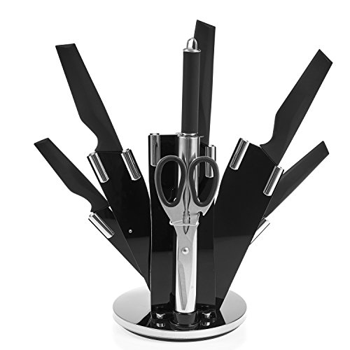 8-teiliges Ross Henery Professional Edelstahl-Küchenmesserset mit stilvollen, einzigartigen schwarzen Klingen im Block - 6