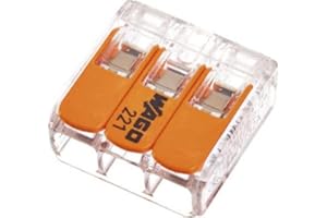 Wago 413 Zestaw 20 zacisków przyłączeniowych 3-żyłowych z dźwignią sterującą od 0,2 do 4 m², mała, przezroczysta konstrukcja