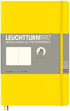Leuchtturm1917 (355290 Notebook Pocket (A6) Softcover, 123 numbered pages, Plain, Lemon