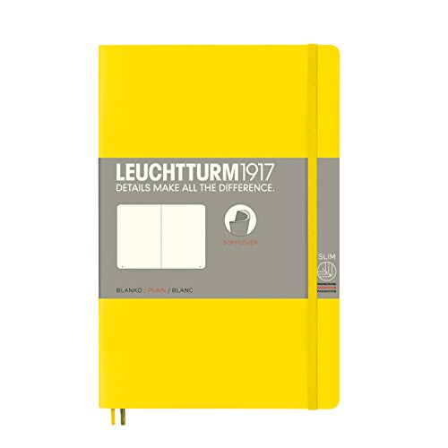Leuchtturm1917 (355290 Notebook Pocket (A6) Softcover, 123 numbered pages, Plain, Lemon