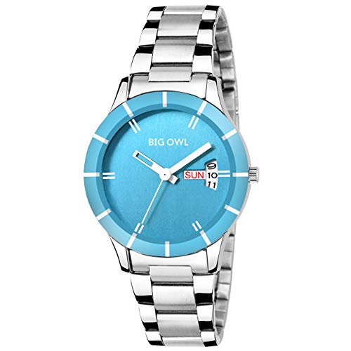 BIGOWL Analogue Blue Day and Date Stainless Women Watch